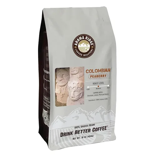 Vista 15 de Aroma Ridge Granos de café de Brasil, café brasileño en grano entero, granos de café recién tostados Peaberry, 16 onzas