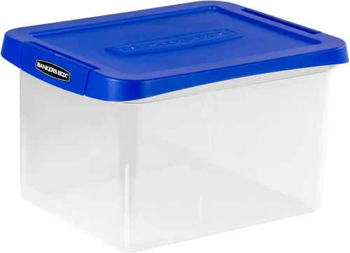 Vista 10 de Caja de archivo Bankers Box de plástico resistente de 20" para cartas Protect letter files in a tough plastic box with hanging rails that keeps