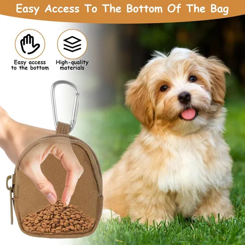 Vista 5 de Tucnoeu Bolsa de premios para perros de 3 piezas, bolsa de recompensa de entrenamiento para perros, bolsa impermeable para perros pequeños