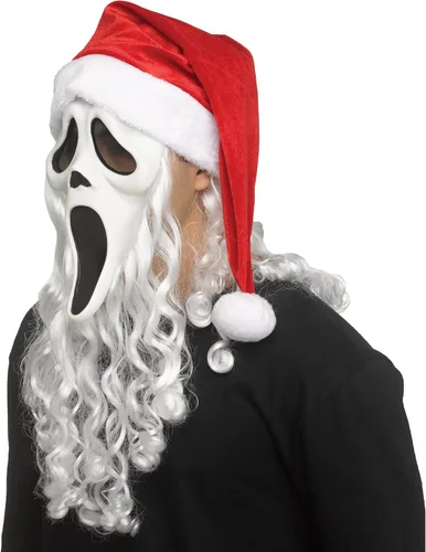Vista 4 de Fun World Máscara de Papá Noel con cara fantasma