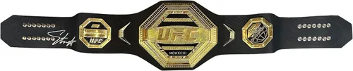 Vista 2 de Israel Adesanya cinturón firmado autografiado UFC Alex Pereira JSA COA Style Bender
