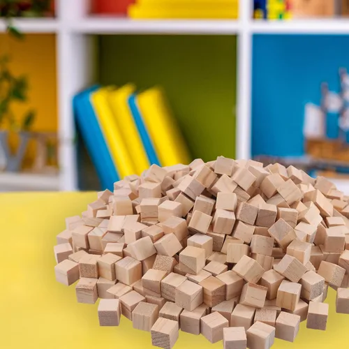 Vista 7 de 1000 bloques cuadrados de madera, cubos de madera, cubos de madera pequeños sin terminar para bricolaje