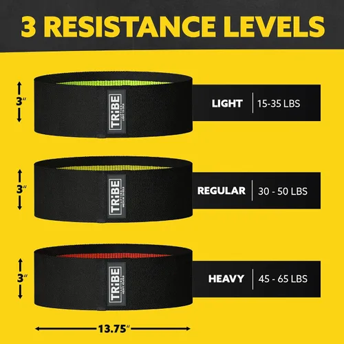Vista 2 de Bandas de resistencia de tela para entrenamiento, bandas para glúteos para mujeres y hombres, juego de bandas de ejercicio para piernas y glúteos