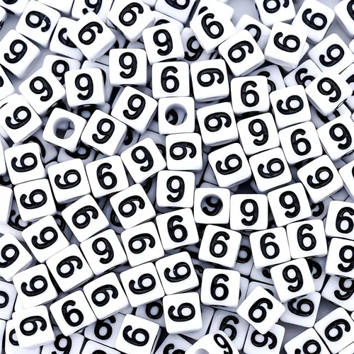 Vista 18 de 300 piezas de cuentas de número 0 redondas de 4x7mm, cuentas de número acrílico individual para hacer pulseras con dijes