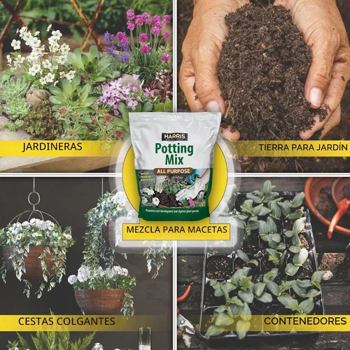 Vista 5 de Harris Mezcla de tierra para macetas de alta calidad multiusos con fundición de gusano y otros nutrientes, 4 cuartos de galón