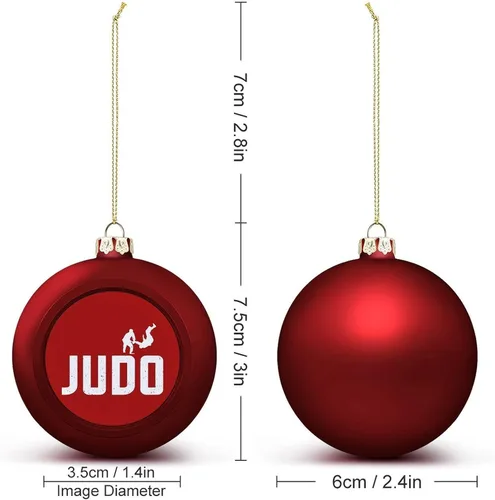 Vista 2 de Judo Design - Esfera de Navidad inastillable para árbol de Navidad, chimenea, decoración de fiesta, 1 unidad