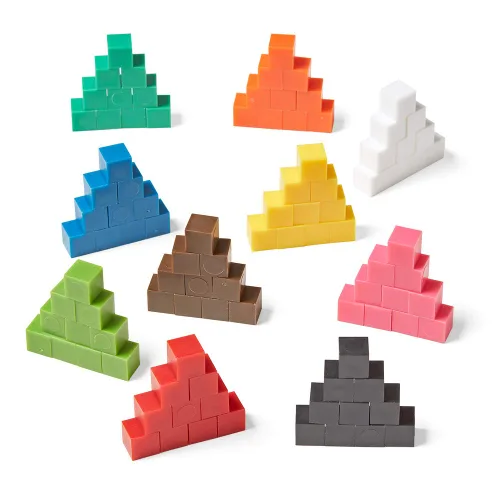 Vista 6 de hand2mind Bloques de plástico, cubos de conteo para matemáticas de niños, bloques de 0.4 in para manualidades preescolares, manipuladores