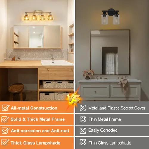 Vista 87 de Shenmoyl Lámparas de baño, lámpara de pared de 2 luces para tocador sobre espejo con pantalla de vidrio tulipán blanco para dormitorio, sala