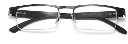 Vista 3 de B&Q 4 Pack Metal Frame Half Frame Reading Glasses for Men Spring Hinge Readers With Classic Clear Lense