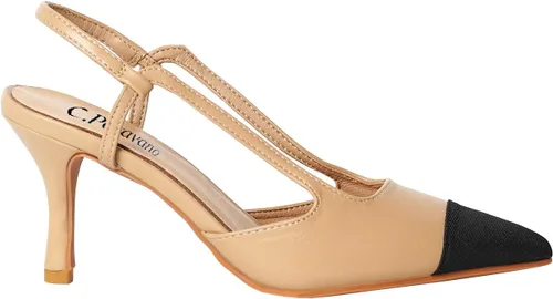 Vista 7 de C.Paravano Zapatos planos de cuero con talón descubierto para mujer Zapatos planos con puntera puntiaguda Sandalias de tacón cómodo Zapatos