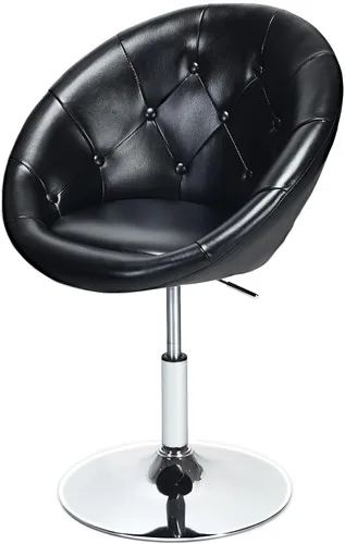 Vista 8 de WATERJOY Silla giratoria de tocador con respaldo, silla de maquillaje moderna de altura ajustable con marco cromado para bar y bar