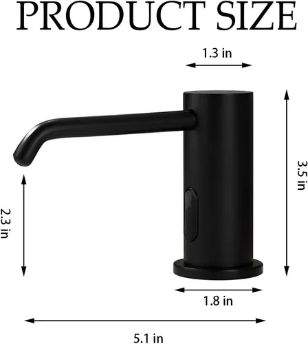 Vista 3 de Dispensador automático de jabón sin contacto con capacidad de 33.8 fl oz Sensores infrarrojos, dispensador de jabón integrado para fregadero