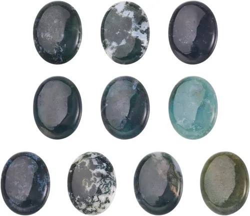 Vista 5 de Crafans Flat Back Gemstone Oval Cabochons Natural Stone Cabochons Healing Power Stone Chakra Crystal for Crafts DIY Jewelry Making Supplies