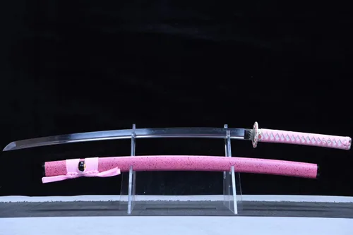 Vista 2 de Katana hecha a mano para niña, espada samurái japonesa real Catanas Japonesas Reales