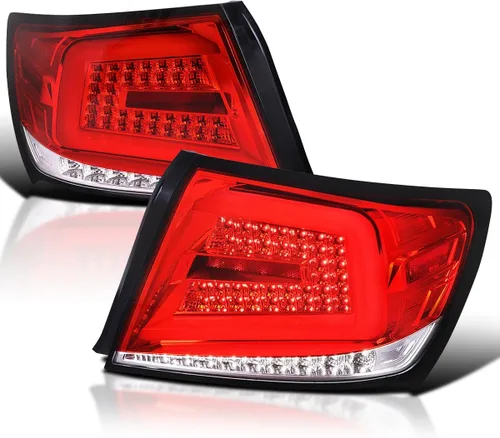 Vista 10 de SPEC-D TUNING Luces traseras secuenciales negras con barra LED blanca compatibles con Subaru Impreza/Impreza WRX 2008-2011, conjunto de par