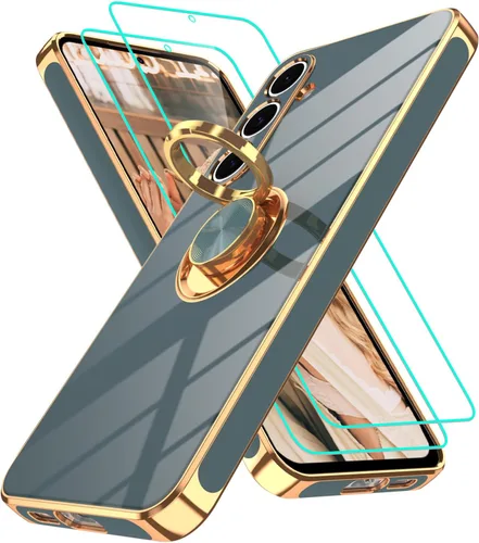 Vista 147 de Funda para Motorola Moto G 5G 2024: Funda Moto G Play 5G 2024 con 2 piezas de protectores de pantalla, soporte de anillo de rotación de 360°