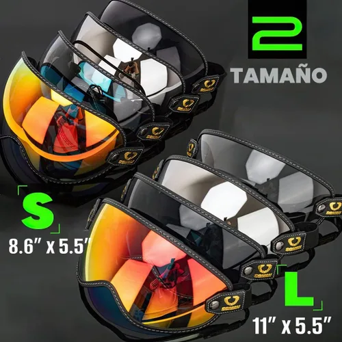 Vista 2 de Protector retro para casco de motocicleta, visera de burbujas, lentes de policarbonato de repuesto universal para casco completo de cara abierta