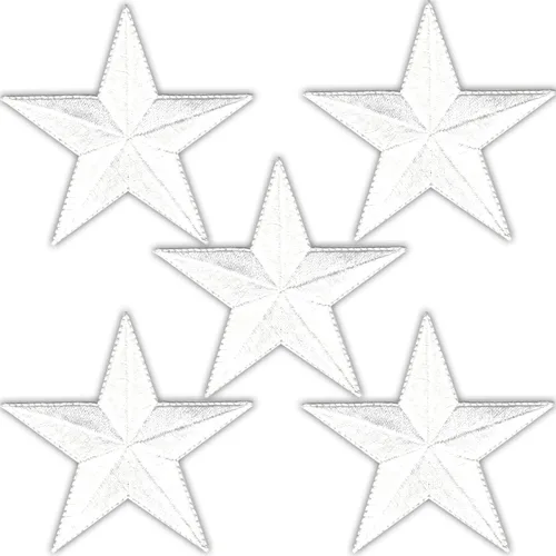 Vista 13 de Laughing Lizards Parches bordados con estrellas para planchar para ropa, chaquetas, mochilas y decoraciones (negro, 1 pulgada)