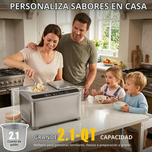 Vista 5 de VNN Máquina de helado suave y duro de 2.1 cuartos de galón con báscula