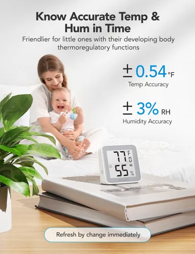 Vista 4 de GoveeLife E-Ink - Termómetro higrómetro Bluetooth, inteligente, digital, inalámbrico, temperatura y humedad, con alerta, almacenamiento de datos