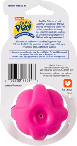 Vista 9 de Hartz DuraPlay - Juguetes perfumados para perros con aroma a tocino, tamaño pequeño (varios colores)