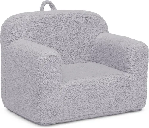 Vista 8 de Delta Children Cozee - Silla Sherpa para leer, con reposabrazos Disponibilidad de cojín, gris