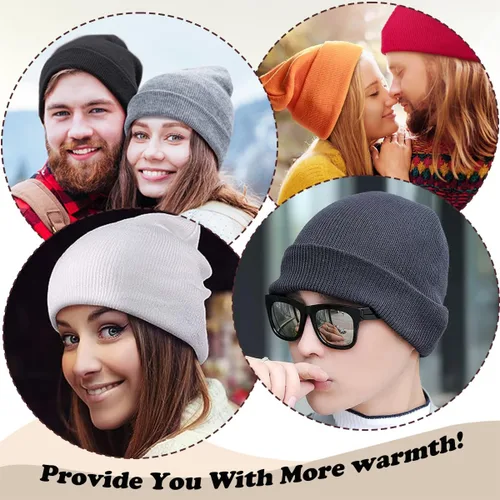 Vista 5 de Gorro de punto para hombres y mujeres, cálido y lindo gorro para invierno