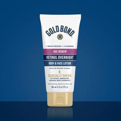 Vista 7 de Set de loción Gold Bond Age Renew Día y Noche para cuerpo y rostro, loción Gold Bond Crepe Corrector, visiblemente reafirma la piel y loción Gold