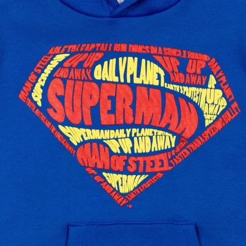 Vista 2 de DC Comics Justice League Superman Batman The Flash - Sudadera con capucha de forro polar para niños pequeños a grandes