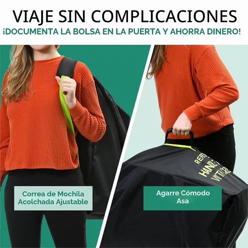 Vista 5 de reperkid Bolsa de viaje para asiento de automóvil para avión, negro y verde, 33" H x 18" W x 18" D, se adapta a la mayoría de asientos convertibles
