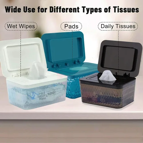 Vista 4 de Paquete de 2 Dispensadores de Toallitas con Diseño de Sello - Dispensador de Toallitas Soporte de Toallitas Caja de Toallitas para Baño Mantiene