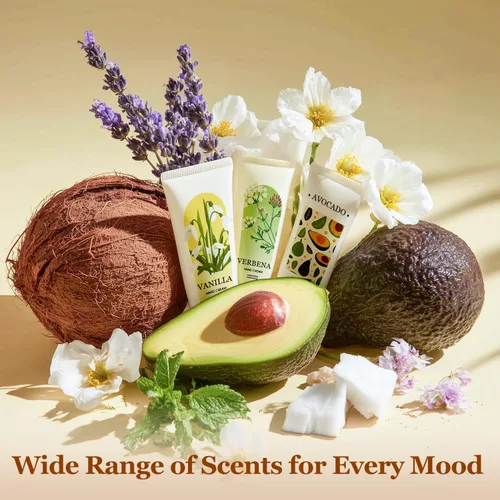 Vista 6 de BODY & EARTH Crema de Manos a Granel Paquete de 50 Set de Regalo de Loción de Manos Loción de Manos Tamaño de Viaje Lociones a Granel para Regalos