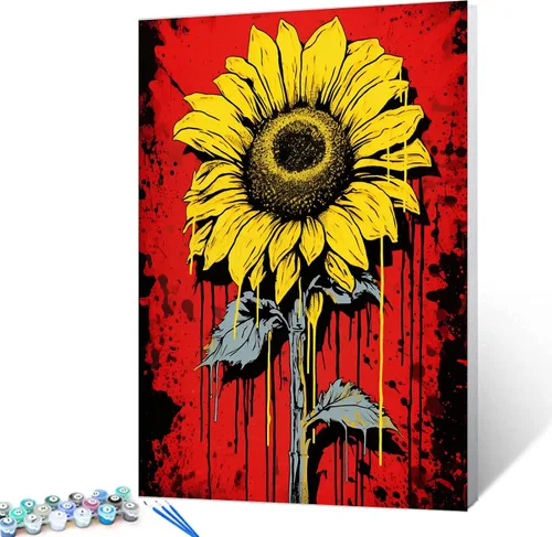 Vista 21 de Tucocoo Pintura de globos coloridos por números para adultos, kits de pintura al óleo digital sobre lienzo con pinceles y pigmento acrílico, arte