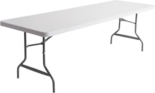 Vista 7 de Alera Mesa plegable rectangular de resina, borde cuadrado, 72 pulgadas de ancho x 30 pulgadas de profundidad x 29 horas, platino