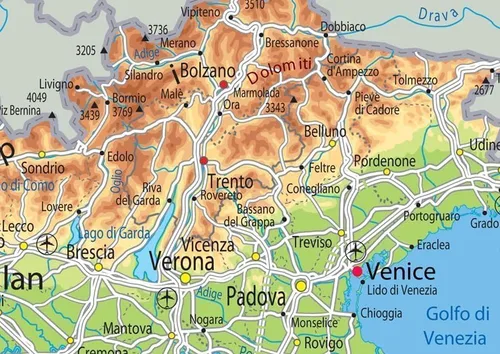 Vista 4 de Póster pictórico mapa de Italia - 23.4 x 16.5 pulgadas - Papel laminado