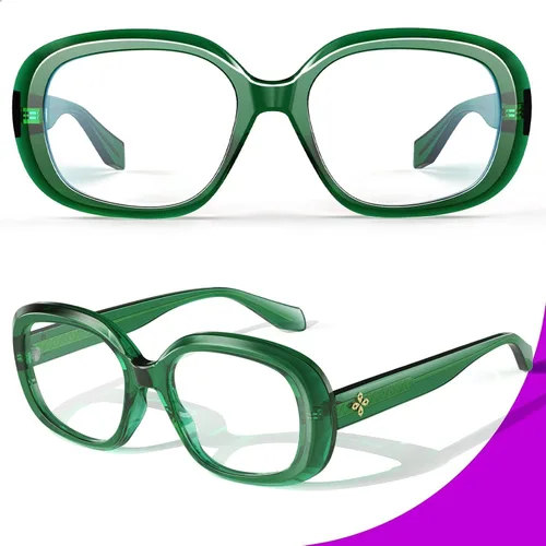 Vista 6 de VISOONE Chunky Oversized Blue Light Blocking Glasses for Women Men Lavinia