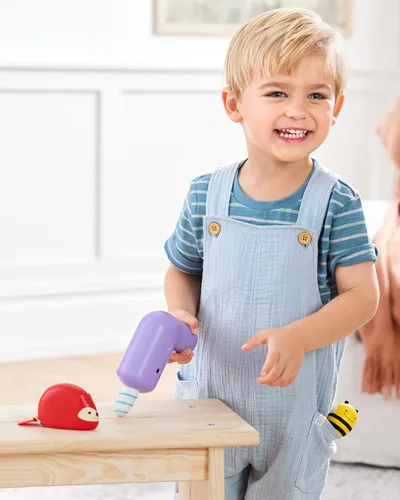 Vista 6 de Skip Hop Juego de herramientas de juguete de 4 piezas para niños pequeños a partir de 2 años, juego de herramientas de zoológico