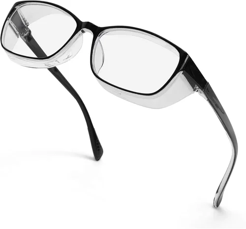 Vista 19 de Gafas de seguridad anti niebla para mujeres y hombres, TR90, lentes de bloqueo de luz azul, transparentes, antiarañazos, protección UV, marco