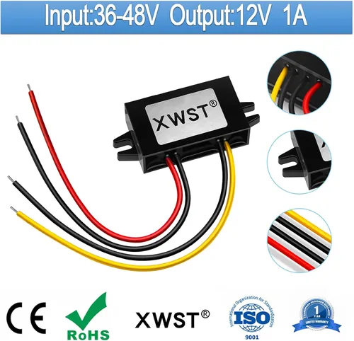 Vista 2 de Regulador convertidor CC/CC 36 V 48 V reductor reductor a 12 V 1 A 12 W reductor convertidor de energía impermeable módulo transformador