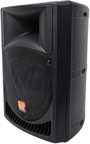 Vista 3 de Rockville RPG8 400W 8" Altavoz PA alimentado, sistema de 2 vías, amplificador clase AB, ecualizador de 2 bandas, entradas XLR/RCA/1/4", para DJs