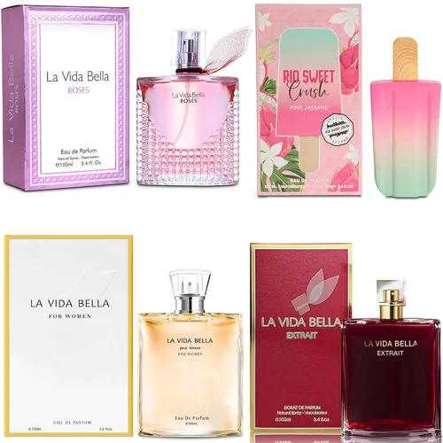 Vista 20 de A CENTER Juego de perfume de 4 piezas para mujer, set de regalo