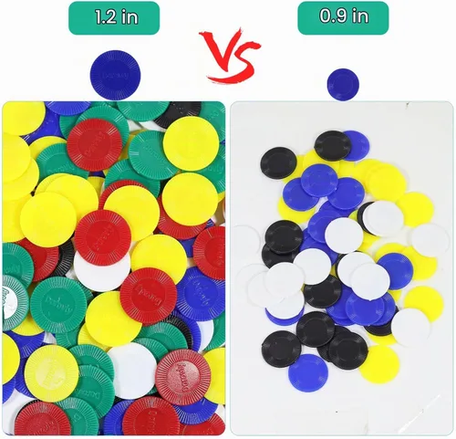 Vista 4 de 480 fichas de póquer de plástico a granel para juegos de cartas de póquer, marcadores de conteo para jugar, aprender matemáticas, contar recompensas