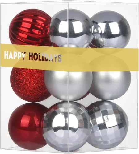 Vista 180 de Esferas pequeñas de Navidad de bronce y dorado de 1.6 pulgadas, adornos para decoración de árbol de Navidad, bolas colgantes inastillables