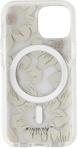 Vista 2 de kate spade new york Funda protectora rígida para iPhone 13 Mini - Hollyhock Floral Clear