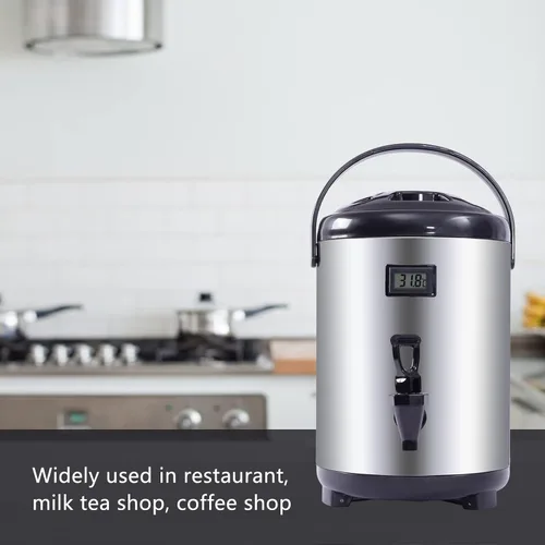 Vista 5 de Dispensador de bebidas aislado de acero inoxidable, dispensador térmico aislado de bebidas frías y calientes con grifo para té caliente, café, leche