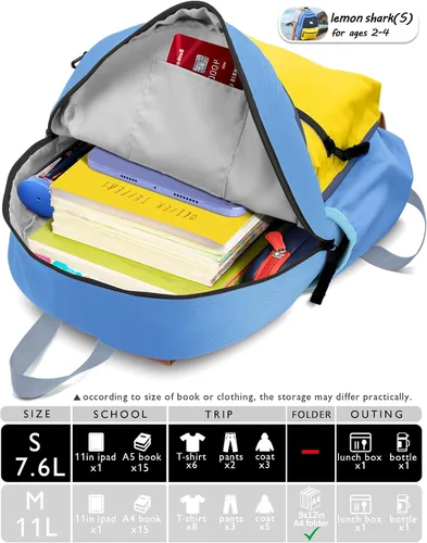 Vista 9 de Mochila de preescolar para niños y niñas, para escuela y viajes, mochilas mini para niños pequeños, bolsa para primaria y jardín de infantes, 11.6
