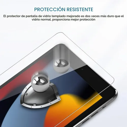 Vista 4 de KIQ Paquete de 2 protectores de pantalla de vidrio templado compatibles con iPad de 9ª, 8ª y 7ª