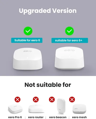 Vista 2 de DG-Direct Soporte de montaje en pared para eero 6 y eero 6+ Router Mesh Wi-Fi System, sin cables desordenados, soporte de montaje de pared para eero
