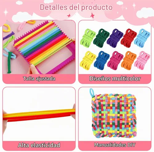Vista 3 de DNPHRPY - 820 bucles de repuesto para telar de tejido en 10 colores arcoíris, tamaño de 7 pulgadas 8 Arco iris