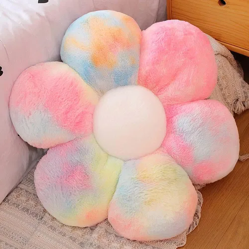 Vista 5 de lannery Almohadas de felpa con flores, cojín de suelo de flores, juguete para leer, habitación, ver la televisión (11.8 pulgadas, azul)